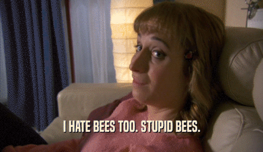 I HATE BEES TOO. STUPID BEES.  