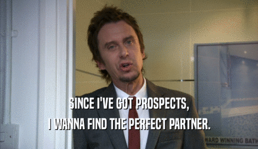 SINCE I'VE GOT PROSPECTS, I WANNA FIND THE PERFECT PARTNER. 