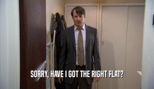 SORRY, HAVE I GOT THE RIGHT FLAT?  