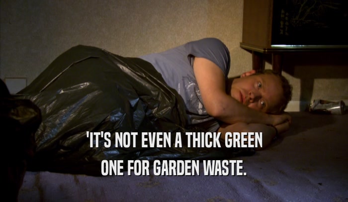 'IT'S NOT EVEN A THICK GREEN ONE FOR GARDEN WASTE. 