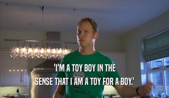 'I'M A TOY BOY IN THE SENSE THAT I AM A TOY FOR A BOY.' 
