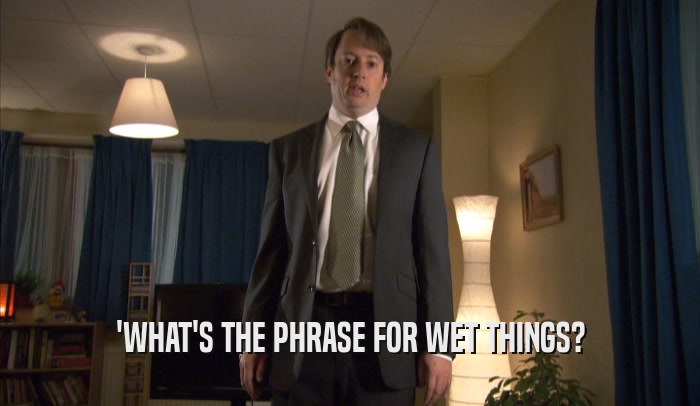 'WHAT'S THE PHRASE FOR WET THINGS?  