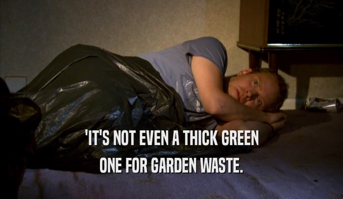 'IT'S NOT EVEN A THICK GREEN ONE FOR GARDEN WASTE. 