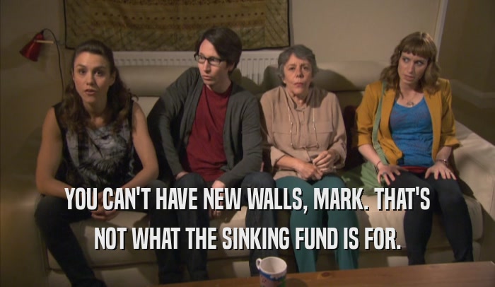 YOU CAN'T HAVE NEW WALLS, MARK. THAT'S NOT WHAT THE SINKING FUND IS FOR. 