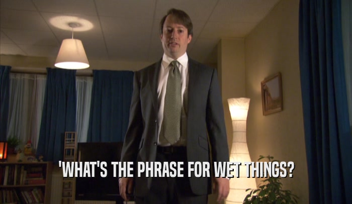 'WHAT'S THE PHRASE FOR WET THINGS?  