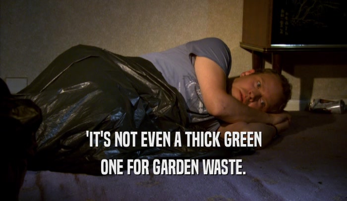 'IT'S NOT EVEN A THICK GREEN ONE FOR GARDEN WASTE. 