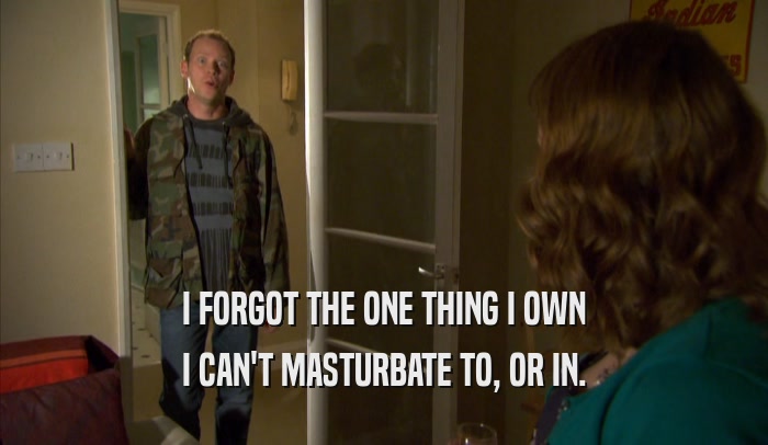I FORGOT THE ONE THING I OWN I CAN'T MASTURBATE TO, OR IN. 