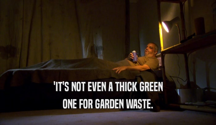 'IT'S NOT EVEN A THICK GREEN ONE FOR GARDEN WASTE. 