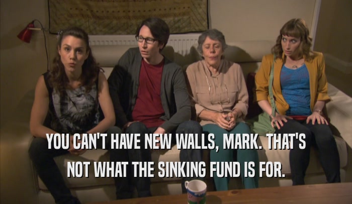 YOU CAN'T HAVE NEW WALLS, MARK. THAT'S NOT WHAT THE SINKING FUND IS FOR. 