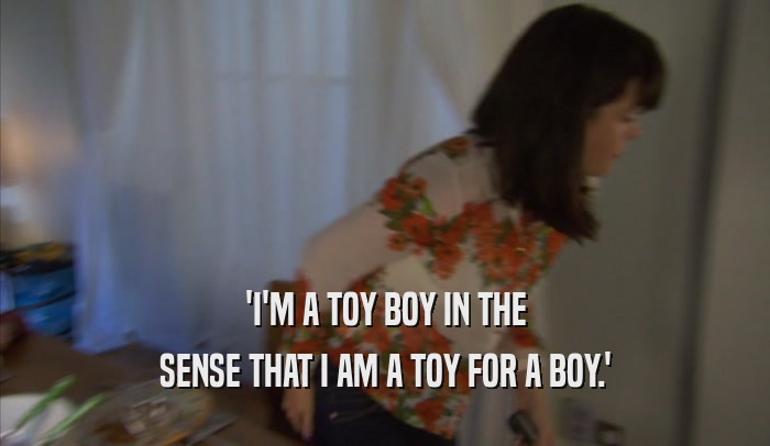 'I'M A TOY BOY IN THE SENSE THAT I AM A TOY FOR A BOY.' 