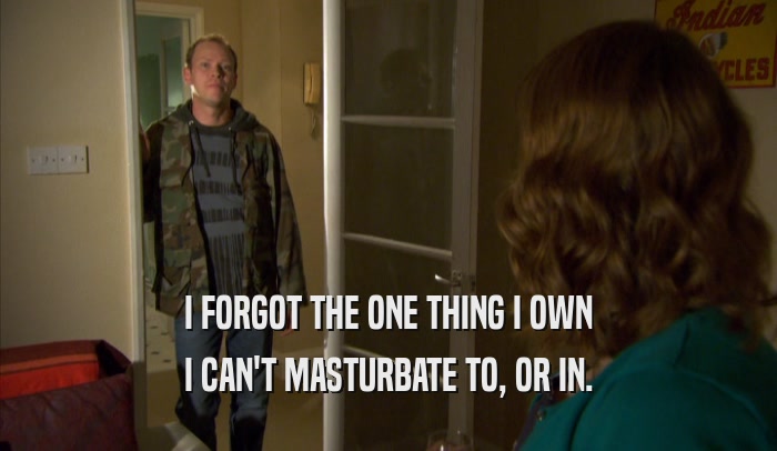 I FORGOT THE ONE THING I OWN I CAN'T MASTURBATE TO, OR IN. 