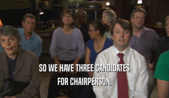 SO WE HAVE THREE CANDIDATES FOR CHAIRPERSON. 