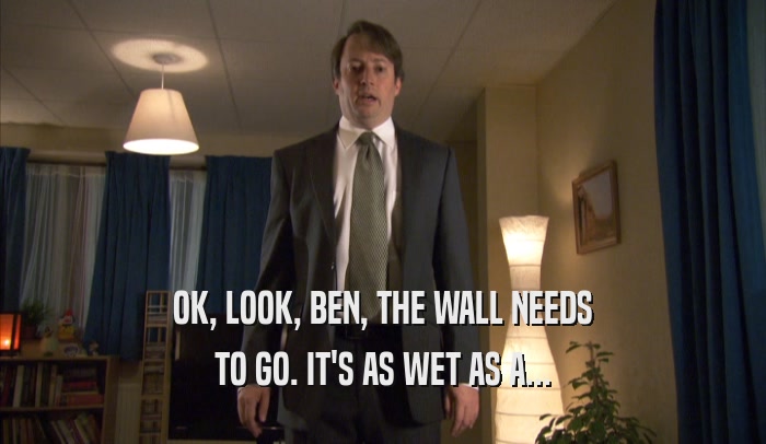 OK, LOOK, BEN, THE WALL NEEDS TO GO. IT'S AS WET AS A... 