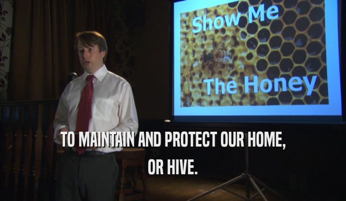 TO MAINTAIN AND PROTECT OUR HOME, OR HIVE. 