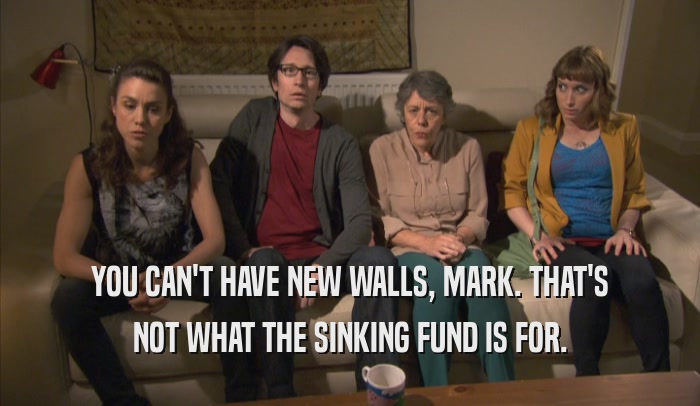 YOU CAN'T HAVE NEW WALLS, MARK. THAT'S NOT WHAT THE SINKING FUND IS FOR. 