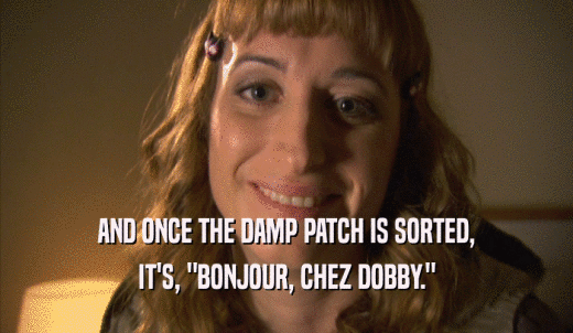 AND ONCE THE DAMP PATCH IS SORTED, IT'S, 'BONJOUR, CHEZ DOBBY.' 