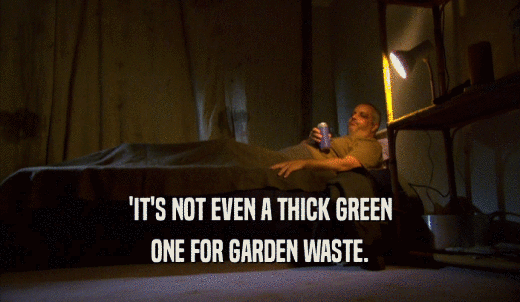 'IT'S NOT EVEN A THICK GREEN ONE FOR GARDEN WASTE. 