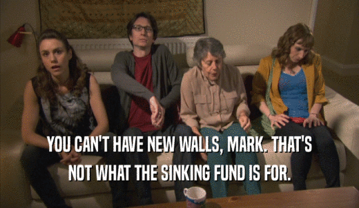 YOU CAN'T HAVE NEW WALLS, MARK. THAT'S NOT WHAT THE SINKING FUND IS FOR. 