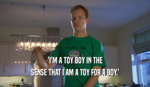 'I'M A TOY BOY IN THE SENSE THAT I AM A TOY FOR A BOY.' 