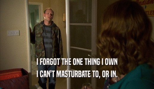 I FORGOT THE ONE THING I OWN I CAN'T MASTURBATE TO, OR IN. 