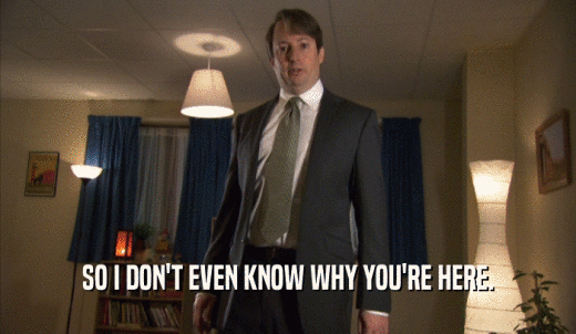 SO I DON'T EVEN KNOW WHY YOU'RE HERE.  