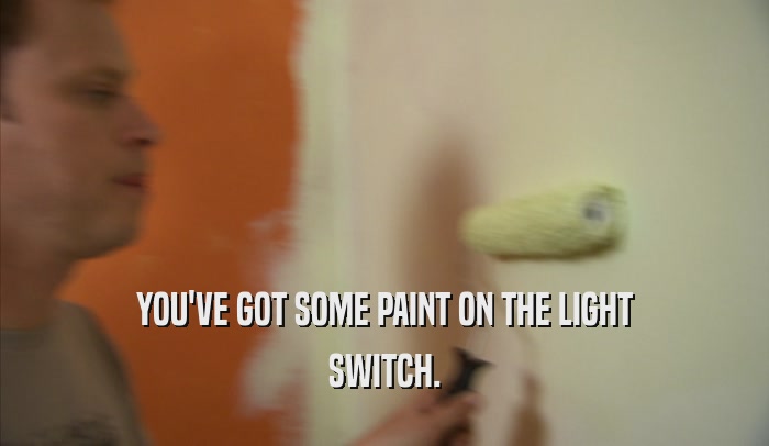 YOU'VE GOT SOME PAINT ON THE LIGHT SWITCH. 