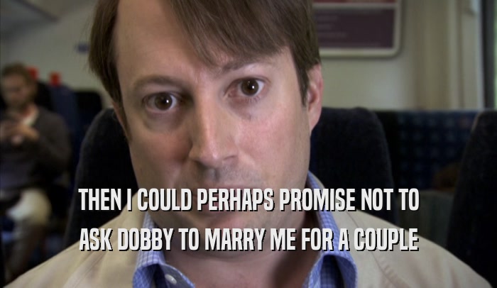 THEN I COULD PERHAPS PROMISE NOT TO ASK DOBBY TO MARRY ME FOR A COUPLE ASK DOBBY TO MARRY ME FOR A COUPLE