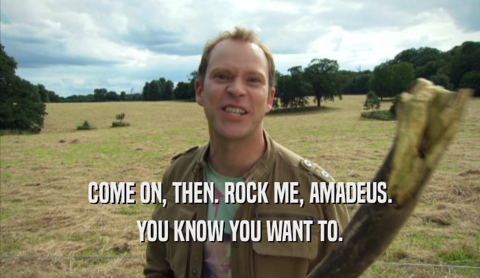 COME ON, THEN. ROCK ME, AMADEUS. YOU KNOW YOU WANT TO. 
