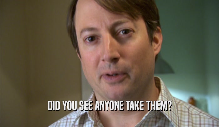 DID YOU SEE ANYONE TAKE THEM?  