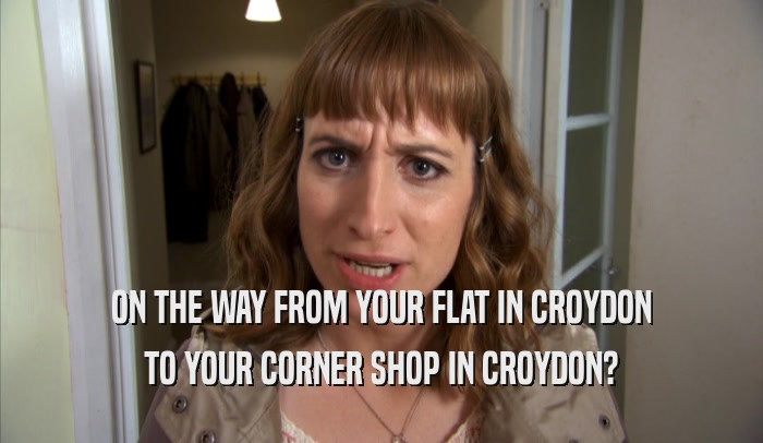 ON THE WAY FROM YOUR FLAT IN CROYDON TO YOUR CORNER SHOP IN CROYDON? 