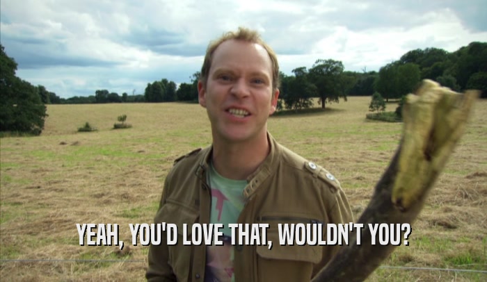 YEAH, YOU'D LOVE THAT, WOULDN'T YOU?  