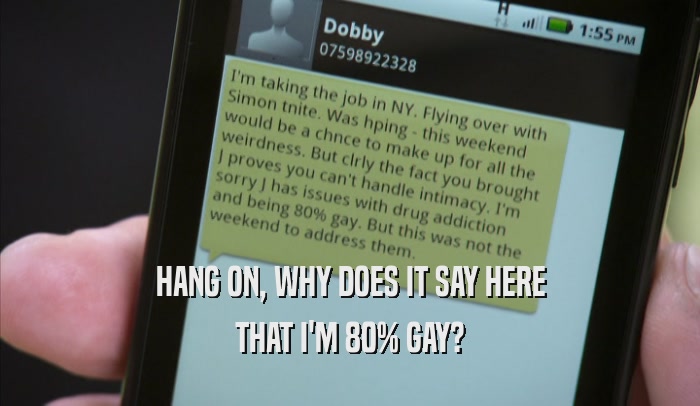 HANG ON, WHY DOES IT SAY HERE THAT I'M 80% GAY? 