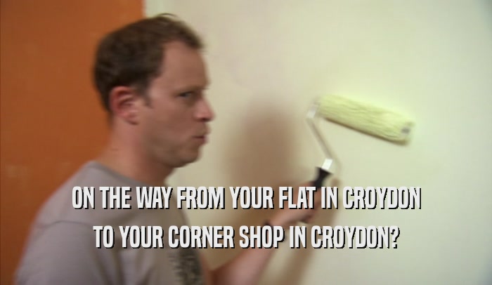 ON THE WAY FROM YOUR FLAT IN CROYDON TO YOUR CORNER SHOP IN CROYDON? 