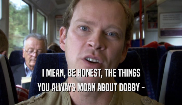 I MEAN, BE HONEST, THE THINGS YOU ALWAYS MOAN ABOUT DOBBY - 