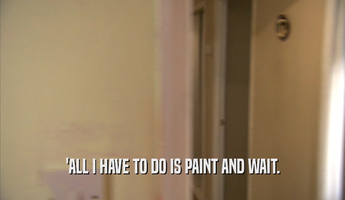 'ALL I HAVE TO DO IS PAINT AND WAIT.  
