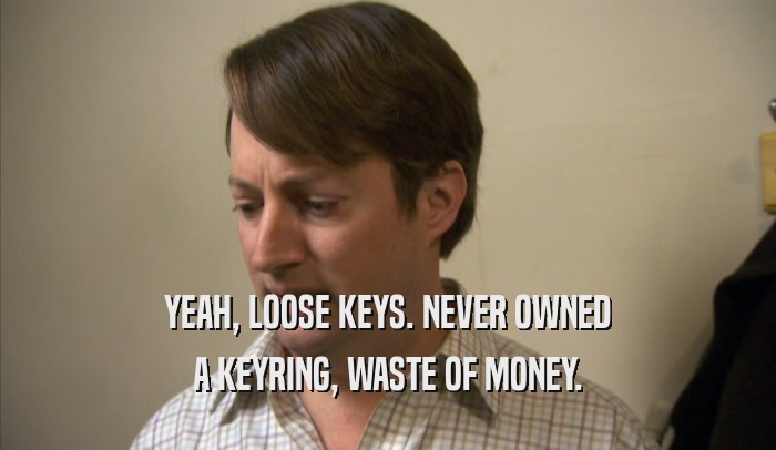 YEAH, LOOSE KEYS. NEVER OWNED A KEYRING, WASTE OF MONEY. 