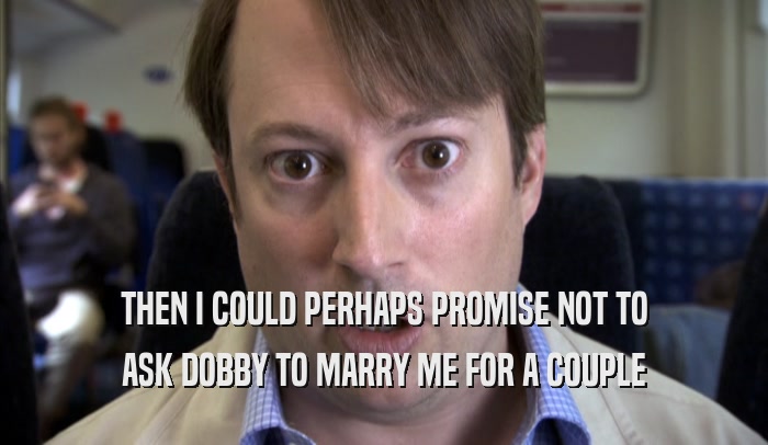 THEN I COULD PERHAPS PROMISE NOT TO ASK DOBBY TO MARRY ME FOR A COUPLE ASK DOBBY TO MARRY ME FOR A COUPLE