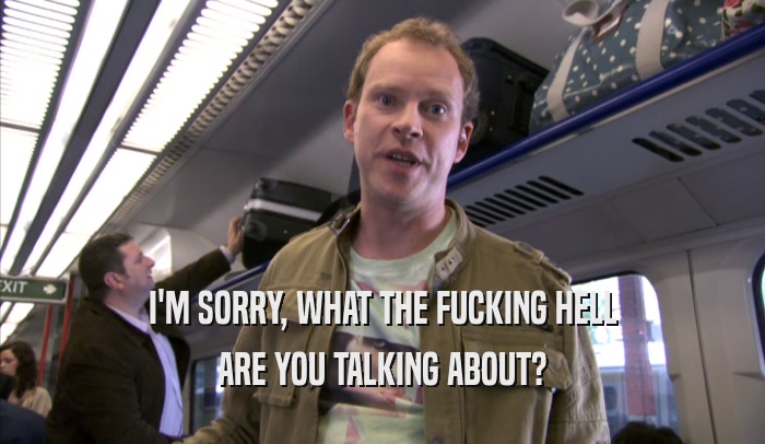 I'M SORRY, WHAT THE FUCKING HELL ARE YOU TALKING ABOUT? 