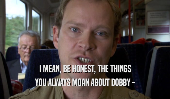 I MEAN, BE HONEST, THE THINGS YOU ALWAYS MOAN ABOUT DOBBY - 
