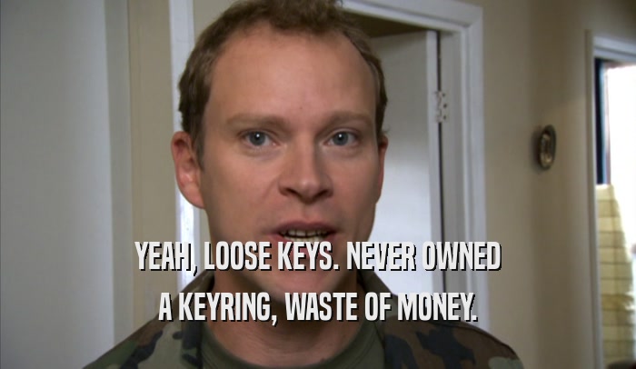 YEAH, LOOSE KEYS. NEVER OWNED A KEYRING, WASTE OF MONEY. 