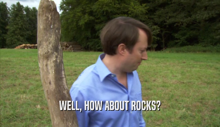 WELL, HOW ABOUT ROCKS?  