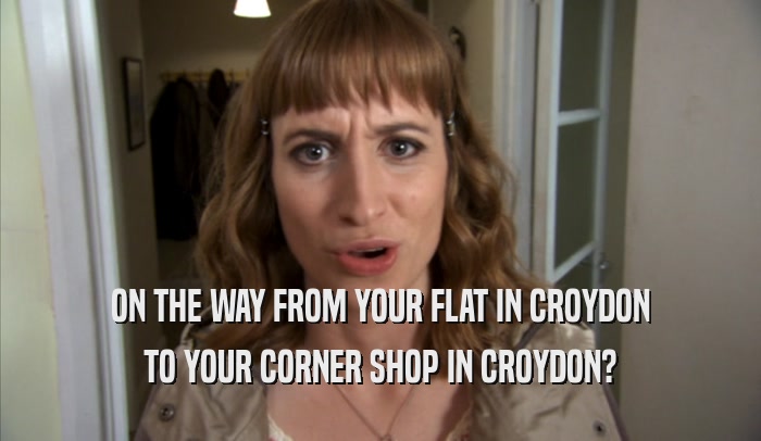 ON THE WAY FROM YOUR FLAT IN CROYDON TO YOUR CORNER SHOP IN CROYDON? 