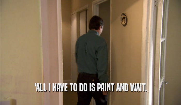 'ALL I HAVE TO DO IS PAINT AND WAIT.  