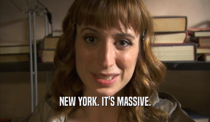 NEW YORK. IT'S MASSIVE.  