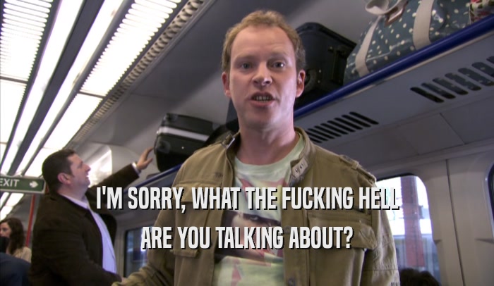 I'M SORRY, WHAT THE FUCKING HELL ARE YOU TALKING ABOUT? 