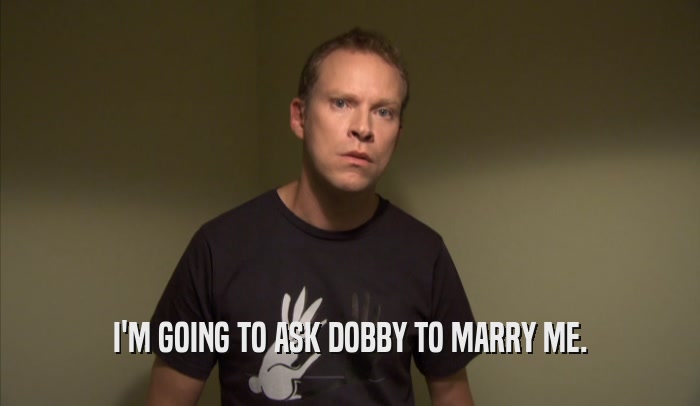 I'M GOING TO ASK DOBBY TO MARRY ME.  