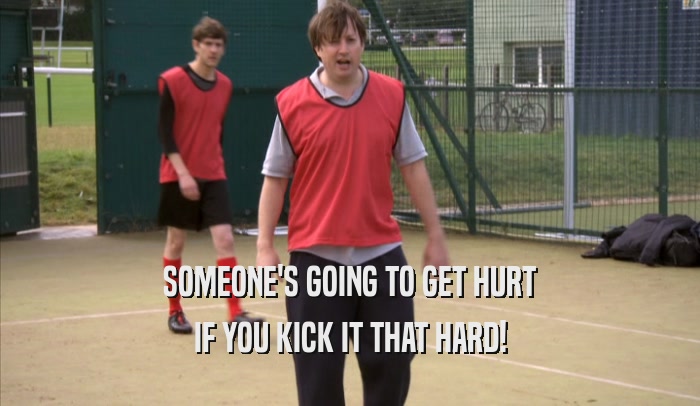 SOMEONE'S GOING TO GET HURT IF YOU KICK IT THAT HARD! 