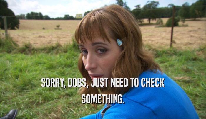 SORRY, DOBS, JUST NEED TO CHECK SOMETHING. 