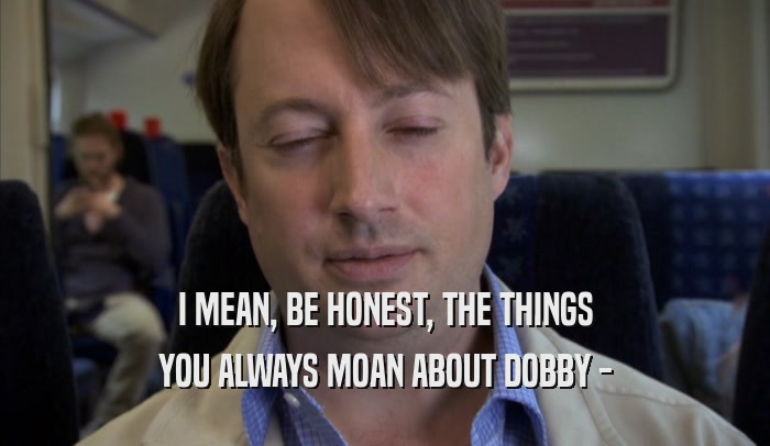 I MEAN, BE HONEST, THE THINGS YOU ALWAYS MOAN ABOUT DOBBY - 