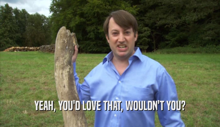 YEAH, YOU'D LOVE THAT, WOULDN'T YOU?  